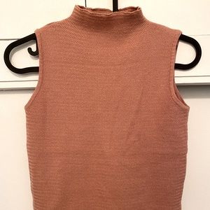 Mock neck knit crop tank